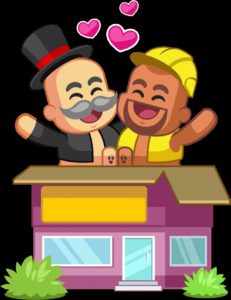 A cartoon of an interracial gay couple with their genitals out